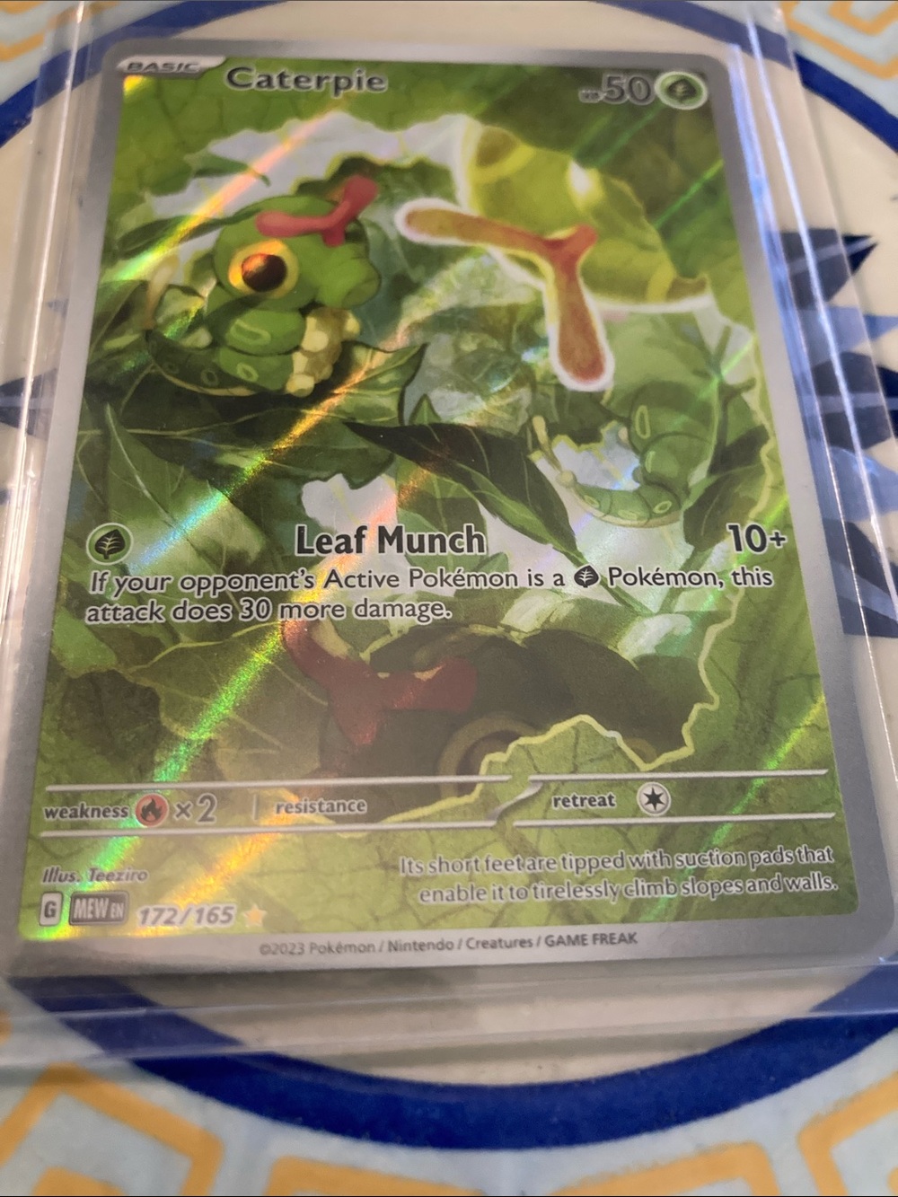 Pokemon Green Holo Caterpie Trading Card